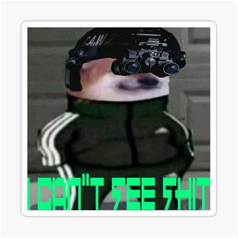 "Tracksuit Slav Doge with NVGs Night Vision, I can't see" Sticker for ...