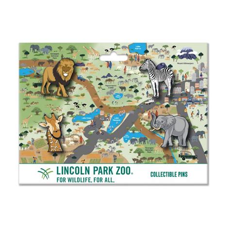 MuzeMerch - Lincoln Park Zoo Map Enamel Pin Set