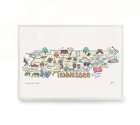 Tennessee Art Tennessee Map Tennessee Print Tn Art Etsy