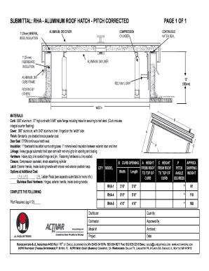 Fillable Online Submittal For Aluminum Roof Hatch Rha Series By The Jl