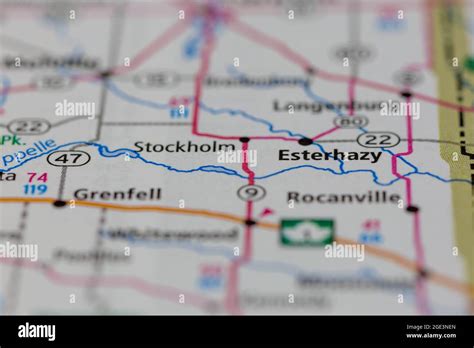 Esterhazy Saskatchewan Canada Shown on a road map or Geography map Stock Photo - Alamy