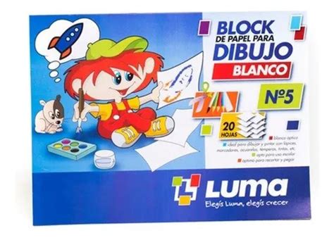 Repuesto Block De Dibujo Nº5 Color Blanco X 20hojas