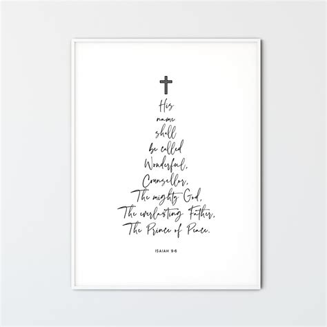 Isaiah Kjv Christmas Bible Verse Wall Art Modern Minimal Scripture