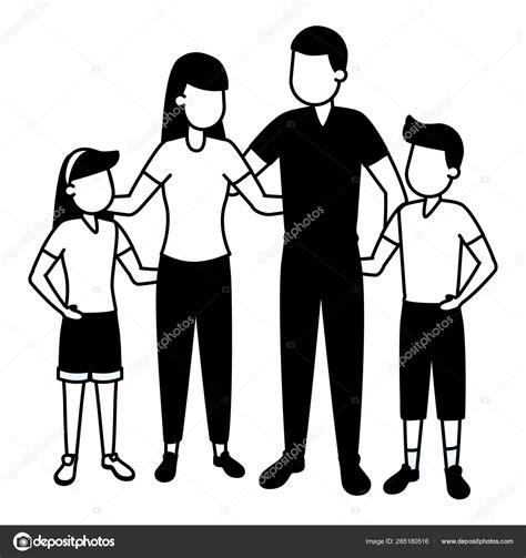 Parents With Son And Daughter Stock Vector Image By Yupiramos 265180516