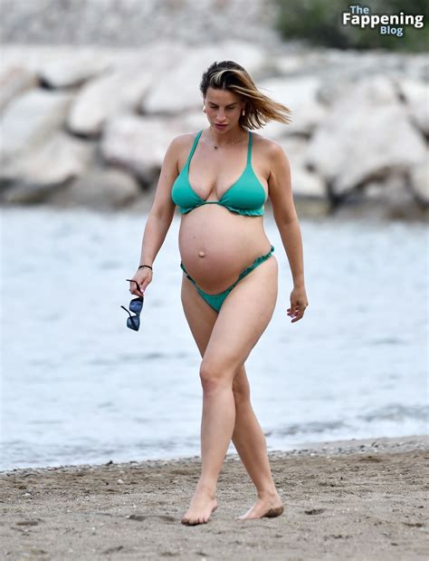 Ferne Mccann Flaunts Her Blossoming Belly In A Green Bikini Photos