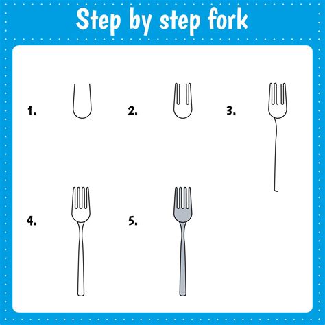 Step By Step Drawing Fork 6563715 Vector Art At Vecteezy