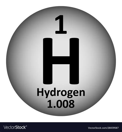 Periodic Table Element Hydrogen Icon Royalty Free Vector