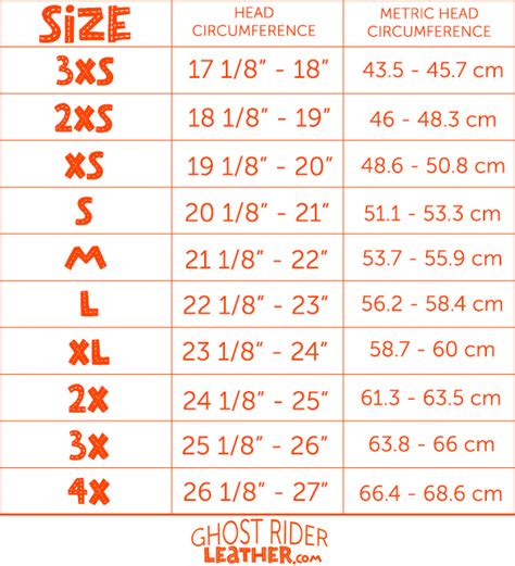 Head Size Chart For Motorcycle Helmets | Reviewmotors.co