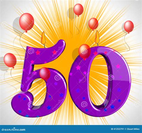Number Fifty Party Mean Red Wax or Bright Flame Stock Illustration