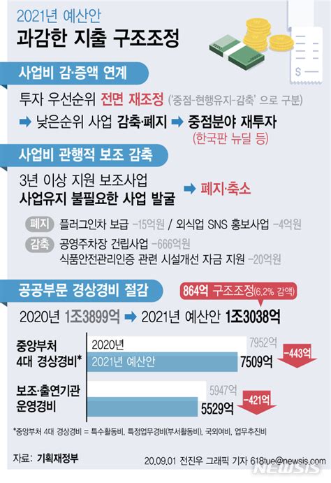 그래픽 2021예산안 허리띠 졸라 재량지출 10 감축 네이트 뉴스