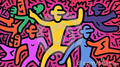 Create A Keith Haring Style Photograph | CartoonDealer.com #278086215