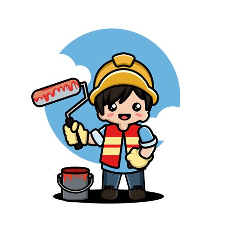 Cute boy construction worker cartoon 12618506 Vector Art at Vecteezy