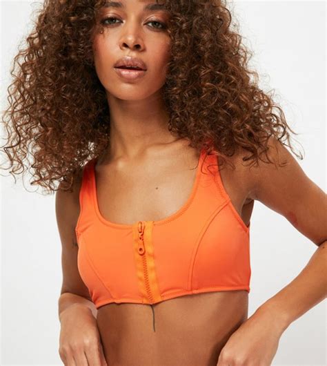 Buy Trendyol Zippered Bikini Brassiere In Orange Thstreet Oman