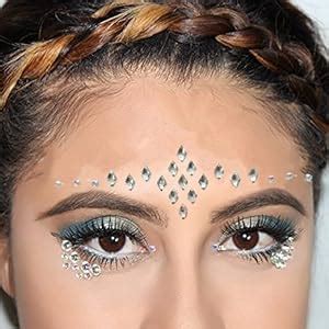 Amazon 6 Sets Women Mermaid Face Gems Glitter Temporary Tattoo