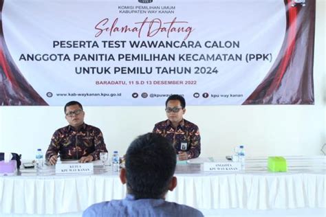 Pengumuman Hasil Seleksi Wawancara Calon Anggota Ppk Pemilu