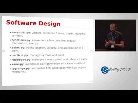 PyVideo Org Dynamics With SymPy Mechanics SciPy 2013 Presentation