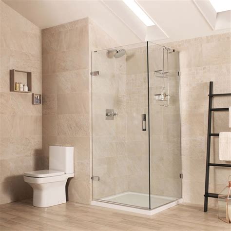 Roman Liberty 8mm Hinged Door 900mm Alcove Fitting Bathroom Supplies Online