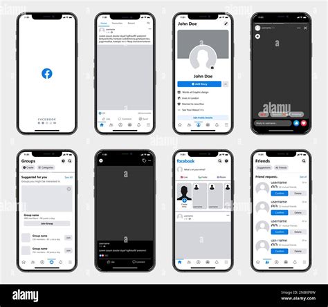 Plantilla De Interfaz De Red Social De Facebook En Smartphones Iphone