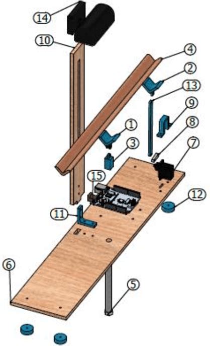 Exploded View Of The Demonstration Setup1 2 V Piece Beam Holder 3