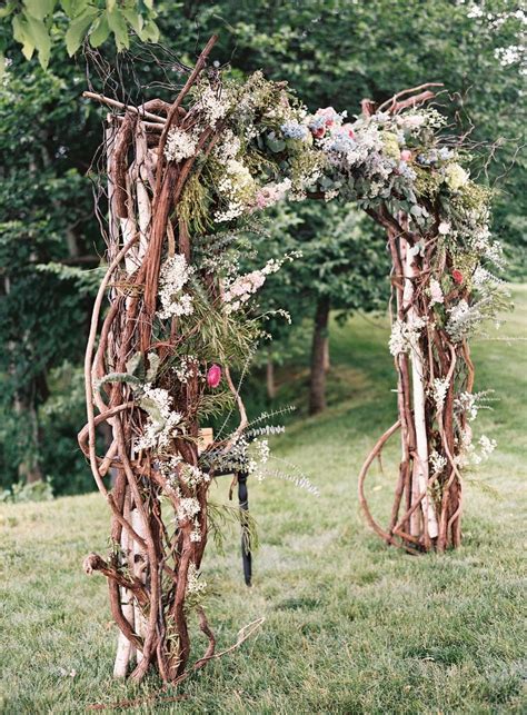 Naturally Chic Rustic Barn Wedding Branch Arch Wedding Wedding