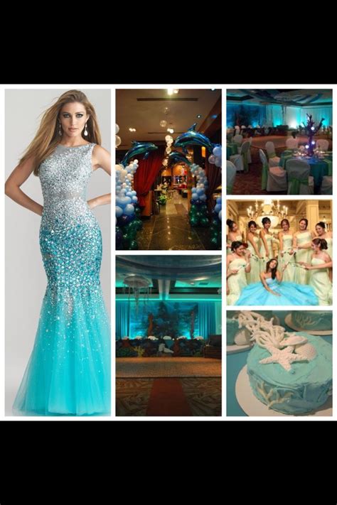 Under The Sea Theme Quinceañera Going Away Dress Strapless Dress