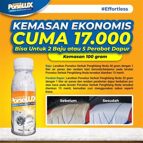 Jual Porselux Serbuk Penghilang Pembersih Noda Jamur Pakaian Kemasan