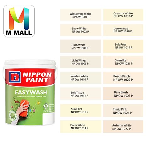 1001 1027 1L Nippon Paint Vinilex Easywash Timeless Off Whites