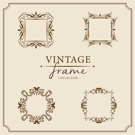 Vintage frames set. Retro design elements. illustration. 41333251 ...