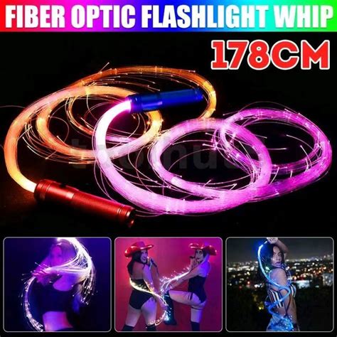 Cm Ft Battery Usb Rechargeable Led Fiber Optic Dance Whip Light