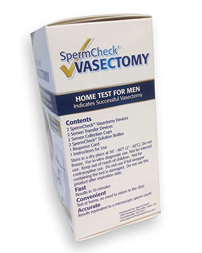 Spermcheck Vasectomy Home Sperm Test Kit Indicates Successful