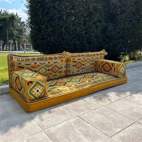 Loveseat Arabic Sofa Set Yellow Anatolian Model Sectional Sofa