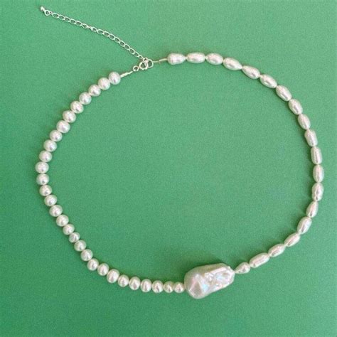 Freshwater Pearl Necklace Irregular Pearl Necklace Pearl Statement Necklace Pearl Stacking