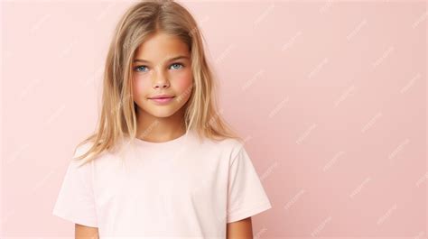 Young Girl In Blank White Tee Model Prospect Ai Generated Premium Ai Generated Image