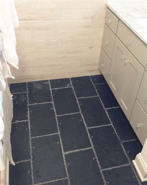 Classic Blue Black Welsh Roofing Slates Installed In A Bathroom Next