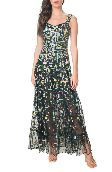 Dress The Population Anabel Sequin Fit And Flare Gown Nordstrom Dress The Population Maxi