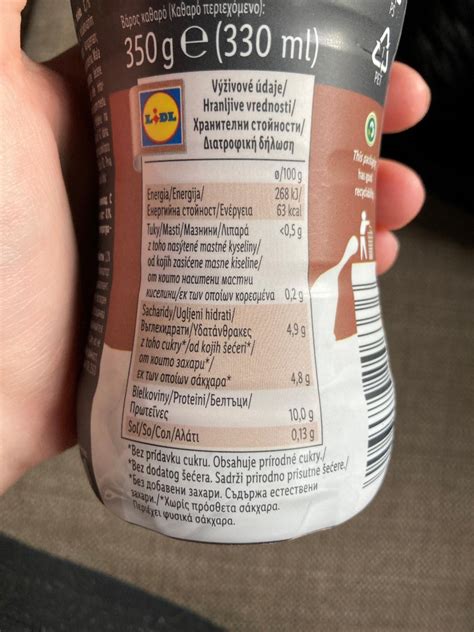 High Protein CHOCO Drink Milbona kalórie kJ a nutričné hodnoty