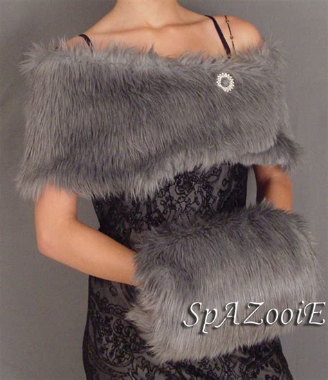 Silver Fur Muff Gray Faux Fur Hand Muff Bridal Wedding Hand Etsy