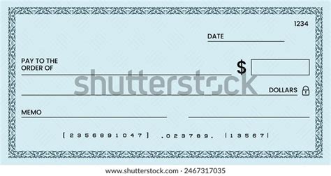 Blank Bank Check Checkbook Cheque Template Stock Vector Royalty Free