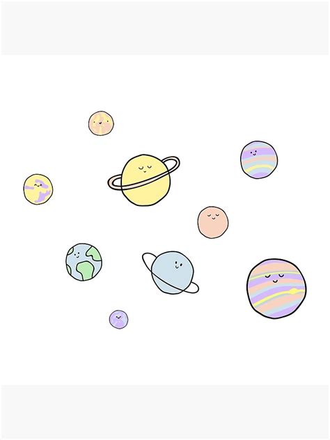 Cute Pastel Planets Poster For Sale By Mapetitefleur Redbubble