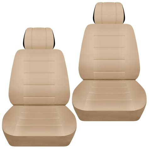 Front Set Car Seat Covers Fits Chevy Spark 2013 2020 Solid Sand Seat Covers