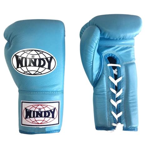 Windy Lace Up Gloves Blue 81012 Oz Competition นวมเชือกวินดี้ สีฟ้า