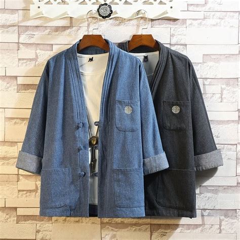 Japanese Style Kimono Robes Gown Cardigan Jackets Retro Denim Coats