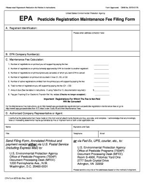 Fillable Online Epa Epa Pesticide Registration Maintenance Fee Filing