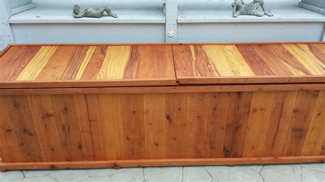 Wooden Storage Bench Forever Redwood