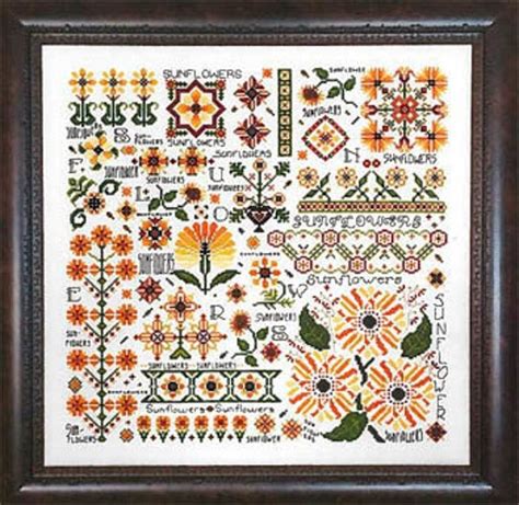 Counted Cross Stitch Pattern Dreaming Of Sunflowers Sampler Garden