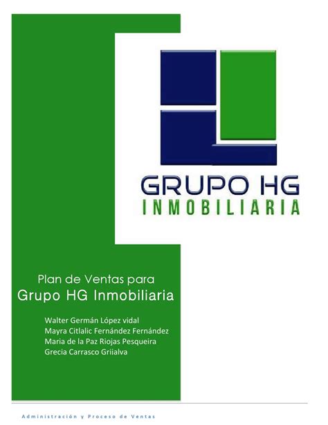 Plan De Ventas Para Grupo Hg Inmobiliaria By Maripazriojas Issuu