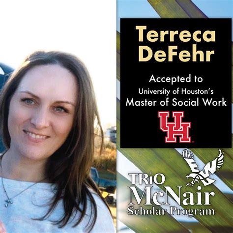 EWU McNair Scholar Terreca DeFehr Accepted to University of Houston’s