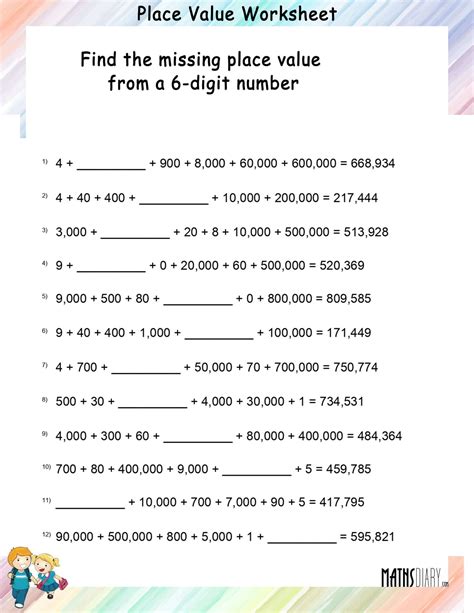 Grade 3 Place Value Worksheet Find The Missing Place Value 3 Digit K5