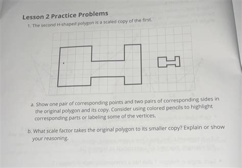 Solved Lesson Practice Problems The Second H Shaped Polygon Is A