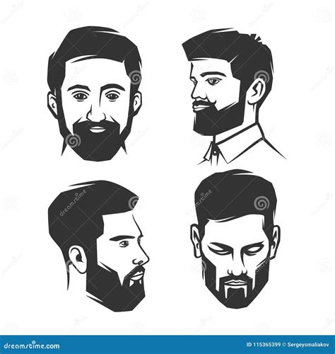 Cara Del S Del Hombre Con La Barba Ilustración del Vector